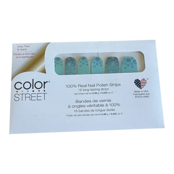 Color Street COLD FRONT Blue Snowflake Print Shimmer Ombré Winter Set - Picture 2 of 6